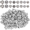 SOFPLATE 240Pcs 8 Styles Tibetan Style Alloy Flower Beads Caps FIND-SP0001-66-1