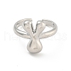 Brass Letter Open Cuff Rings for Women RJEW-G313-01Y-P-2