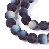 Frosted Transparent Glass Beads Strands GLAA-T032-T8mm-MBB03-3