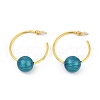 Round Brass Enamel Hoop Earrings for Women EJEW-Q391-35G-01-2