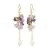 4Pairs 4 Styles Natural & Synthetic Mixed Gemstone Chips & Shell Pearl Dangle Earrings EJEW-TA00273-2