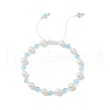 2Pcs 2 Colors ABS Plastic Imitation Pearl Round Beads Bracelets for Women BJEW-JB11632-3