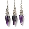 Gemstone Pointed Dowsing Pendulums AJEW-P113-01P-2