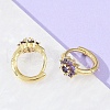 Brass Micro Pave Cubic Zirconia Hoop Earrings EJEW-S277-07G-4