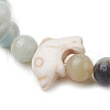 Synthetic Turquoise Dolphin Beads with Natural Flower Amazonite Beaded Stretch Bracelets BJEW-JB10213-01-3
