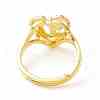 Real 18K Gold Plated Brass Alphabet Adjustable Rings RJEW-M139-18D-3