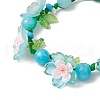 Floral Acrylic Beads Braided Bead Bracelets for Women BJEW-MZ00184-03-3
