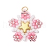 Glass Seed Beaded Star Pendants PALLOY-MZ00641-2