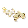 Brass Micro Pave Clear Cubic Zirconia Pendants KK-L213-031G-2