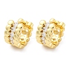 Brass Micro Pave Clear Cubic Zirconia Hoop Earrings EJEW-H158-14G-4