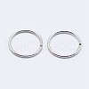 Rhodium Plated 925 Sterling Silver Open Jump Rings STER-F036-02P-1x7mm-2