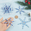 6Pcs 3 Styles Glass Beaded Snowflake Multi-Strand Links PALLOY-SP00003-3