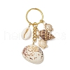 Ocean Style Natural Shell with Synthetic Turquoise Keychains KEYC-JKC01231-03-2