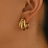 Elegant Stainless Steel Twist Triple C-Shaped Stud Earrings AB3711-1-2