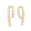 Brass Rhinestones Stud Earrings AJEW-D307-01G-2