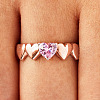 Mother's Day Rings Heart Alloy Pave Cubic Zirconia Finger Rings for Women FS-WGA8193-02-4