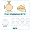 Unicraftale 40Pcs 2 Colors 304 Stainless Steel Pendant Cabochon Settings STAS-UN0053-66-3