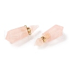 Faceted Natural Rose Quartz Pendants G-H252-D07-2