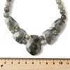 Natural Labradorite Faceted Bib Graduated Beaded Necklaces for Women NJEW-B128-01P-5
