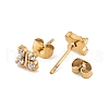 Butterfly 304 Stainless Steel Micro Pave Cubic Zirconia Stud Earrings for Women EJEW-E311-04G-2