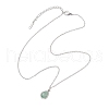Teardrop Faceted Natural Mixed Stone Pendant 304 Stainless Steel Cable Chain Necklaces for Women NJEW-JN05288-5