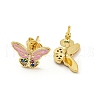 Butterfly Real 18K Gold Plated Brass Stud Earrings EJEW-L269-096G-02-2