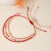3Pcs Adjustable Glass Seed Beads Braided Bead Bracelets for Women FQ0514-3
