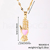 Vintage Brass Love Enamel Hamsa Hand Pendant Necklaces BQ5332-3-2