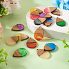  16Pcs 8 Colors Transparent Resin & Walnut Wood Pendants RESI-TA0002-66-15