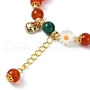 Natural Red Agate Beads Stretch Bracelets for Women BJEW-JB11360-02-3
