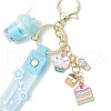 Alloy Enamel Pendants & Milk Tea Resin with Acrylic Cup Pendants Keychains KEYC-JKC01233-02-4