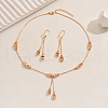 Vintage Teardrop Brass Earrings & Necklaces Sets for Women VA8501-1