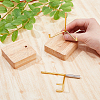 Square Wooden Crystal Rock Display Easels with Iron Holder ODIS-WH0038-28B-G-4