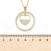 Brass Micro Pave Clear Cubic Zirconia Ring Pendant Necklaces NJEW-P322-A04-G-5