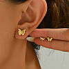 3 Pairs Fashionable Stainless Steel Butterfly & Dragonfly Stud Earrings VU6612-3