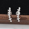 925 Sterling Silver Clear Cubic Zirconia Stud Earrings EJEW-Q032-01G-P-1