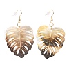 Natural Black Lip Shell Dangle Earrings EJEW-JE04350-1