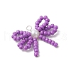 4Pcs 4 Colors Handmade Glass Seed Beaded Pendants PALLOY-MZ00768-4
