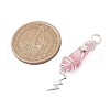 3Pcs 3 Styles Electroplated Natural Quartz Crystal Nuggets Copper Wire Wrapped Pendants PALLOY-JF03128-06-2