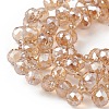 Transparent Electroplate Glass Beads Strands EGLA-F152A-PL02-3