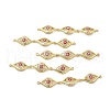 Brass Micro Pave Clear Cubic Zirconia Connector Charms KK-E068-VB396-2-1