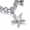 Tarnish Resistant 304 Stainless Steel Charm Bracelets BJEW-L637-28-P-3