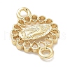 Rack Plating Brass Flat Round Connector Charms KK-L224-095G-01-2