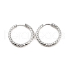 Non-Tarnish 304 Stainless Steel Grooved Hoop Earrings EJEW-M218-01C-P-1