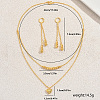 Brass Heart Double-layer Necklaces & Earrings Sets for Women VD3296-7