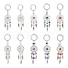 Kissitty 20Pcs 10 Style Natural Chip Gemstone Keychain KEYC-KS0001-05-2