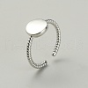 Brass Flat Round Open Cuff Ring RJEW-WH0004-25P-1
