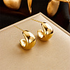 Geometric Hollow Crescent Stainless Steel Earrings ST3710232-1