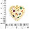 Brass Micro Pave Cubic Zirconia Pendants X-KK-D325-30G-3