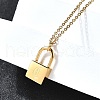 304 Stainless Steel Rolo Chain Pendant Necklaces NJEW-S444-01G-03-2